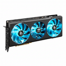 PowerColor Hellhound RX 6700 XT - Vista Frontal Três Ventiladores Azuis